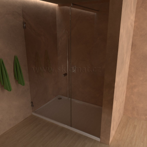 Sprchovací kút SK 03 jednokrídlové dvere do niky s pevným dielom
