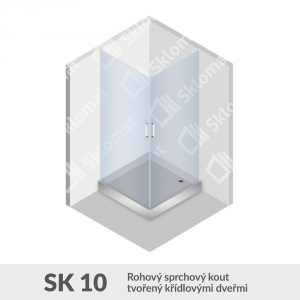 Sprchový kout SK 10 Rohový sprchový kout tvořený křídlovými dveřmi