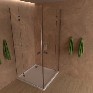 Sprchovací kút SK 11 Dvojkrídlové dvere, dva pevné diely