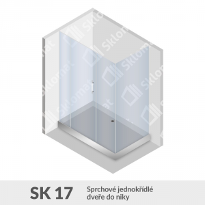 Sprchový kout SK 17 Sprchové jednokřídlé dveře do niky