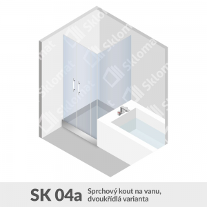 Sprchový kout SK 04a Sprchový kout na vanu, dvoukřídlá varianta