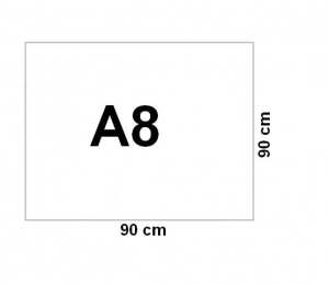 A8 8mm kouřová 90x90cm - brus