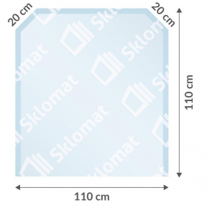 A1  sklo pod kamna 6mm 110 x 110 cm - FAZETA