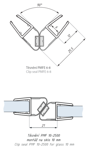 Magnetické těsnění 90° / 180°