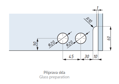 Protikus – spoj nadsvětlíku s bočním panelema zpevňujícím žebrem (levý)