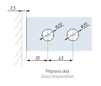 Samozavírací hydraulický závěs s aretací 90° (sklo - zeď)