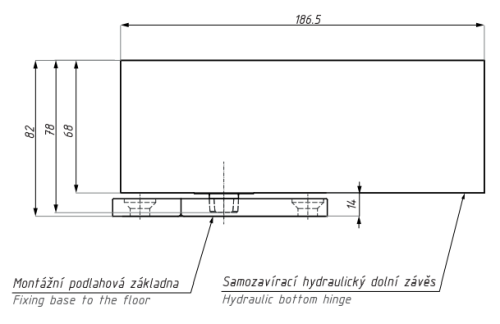 Samozavírací hydraulický dolní závěs, bez aretace