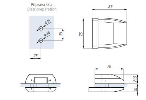 Protikus pro jednostranně otvíravé dveře