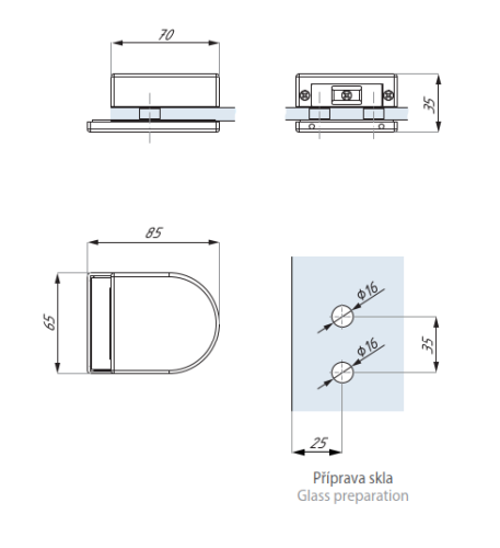 Protikus pro magnetický zámek TGML35S