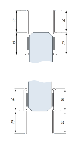 Horní nebo dolní těsnění pro dveřní panel
